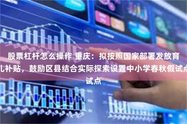 股票杠杆怎么操作 重庆：拟按照国家部署发放育儿补贴，鼓励区县结合实际探索设置中小学春秋假试点