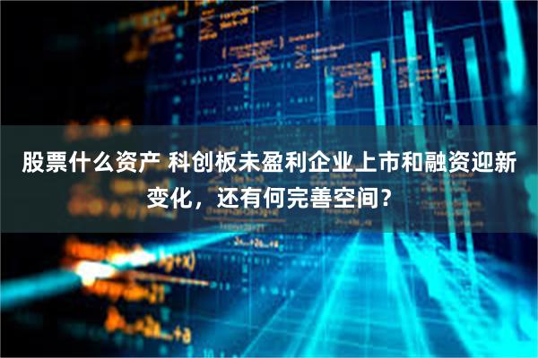 股票什么资产 科创板未盈利企业上市和融资迎新变化，还有何完善空间？