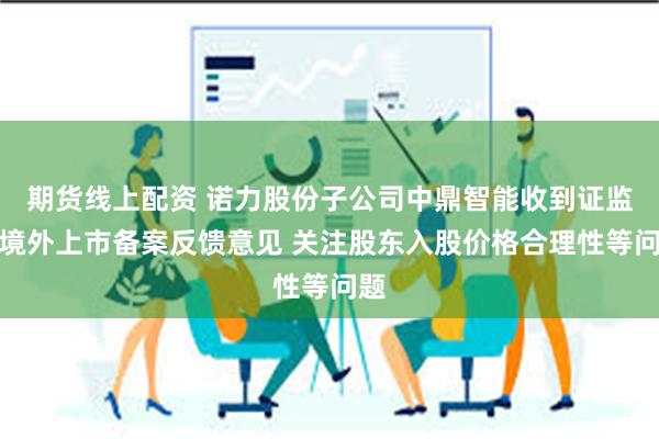 期货线上配资 诺力股份子公司中鼎智能收到证监会境外上市备案反馈意见 关注股东入股价格合理性等问题